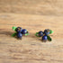 Blueberry enamel 925 gemstone earrings